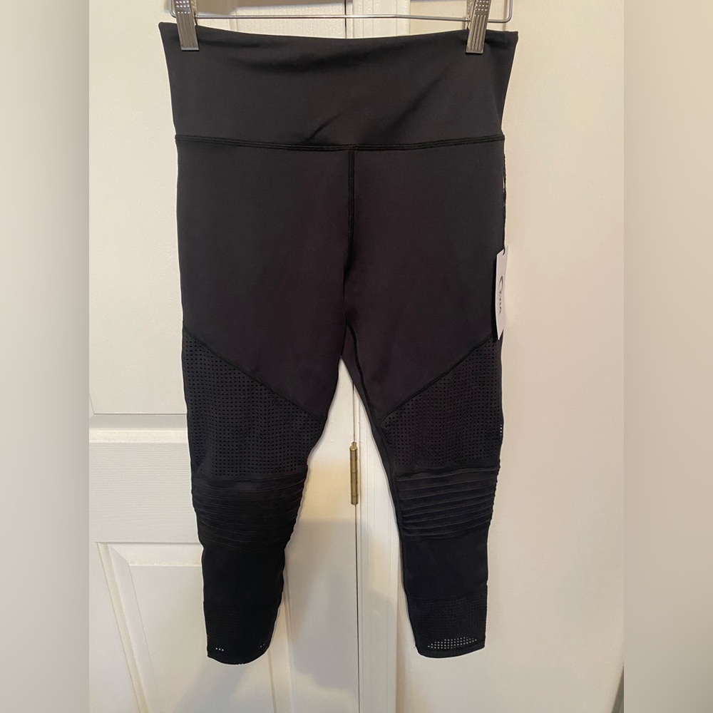 ZYIA Black Moto Light n Tight Hi-Rise 7/8 24" (8-10) NWT new